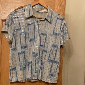 NWOT Selene Sport women button down shirts. Size L. Polyester.Hand wash cold.